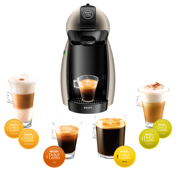 NESCAFÉ® DOLCE GUSTO® PICCOLO MANUAL COFFEE MACHINE TITANIUM BY KRUPS®